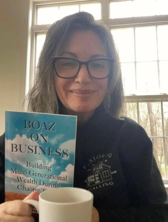 Female reader enjoying the reading of Boaz in Business